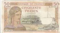 Francia 50 Francs Ceres - 13-04-1939 Serial A.10147