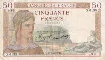 Francia 50 Francs Ceres - 13-05-1937 - Serial X.6153
