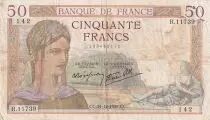 Francia 50 Francs Ceres - 21-12-1939 - Serial R.11739