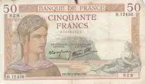Francia 50 Francs Ceres - 22-02-1940 Serial H.12436