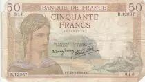 Francia 50 Francs Ceres - 29-02-1940 Serial B.12867