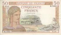Francia 50 Francs C&eacute;r&egrave;s - 31/03/1938 - Serial M.7993