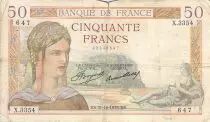 Francia 50 Francs Ceres - 31-10-1935 - Serial X.3354 - F