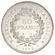 Francia 50 Francs Hercule - 1975 Silver