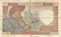 Francia 50 Francs Jacques Coeur - 05-09-1940 Serial S.13 - F+