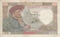 Francia 50 Francs Jacques Coeur - 05-12-1940 Serial N.27 - F