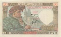 Francia 50 Francs Jacques Coeur - 08-01-1942 - Serial O.162