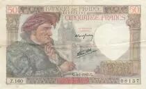 Francia 50 Francs Jacques Coeur - 08-01-1942 - Serial Z.160 - VF