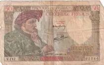 Francia 50 Francs Jacques Coeur - 11.09.1941 -  Serial V.117