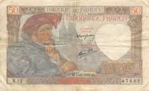 Francia 50 Francs Jacques Coeur - 13-06-1940 Serial N.12 - VF