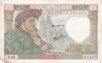 Francia 50 Francs Jacques Coeur - 15-05-1941 - Serial V.82 - P.93