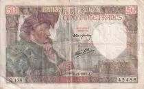 Francia 50 Francs Jacques Coeur - 20-11-1941- Serial Q.138 - F to VF - P.93