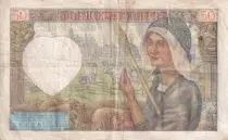 Francia 50 Francs Jacques Coeur - 20-11-1941- Serial Q.138 - F to VF - P.93