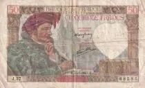 Francia 50 Francs Jacques Coeur - 23-01-1941- Serial J.37 - F - P.93
