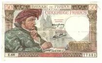 Francia 50 Francs Jacques Coeur - 24-04-1941 - Serial E.68-77551- F.19.09