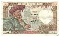 Francia 50 Francs Jacques Coeur - 24-04-1941 - Serial F.67-87587- F.19.09