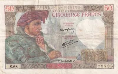Francia 50 Francs Jacques Coeur - 24-04-1941 - Serial S.68