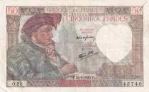 Francia 50 Francs Jacques Coeur - 26-09-1940 - Serial 0.21