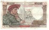 Francia 50 Francs Jacques Coeur - 26-09-1940 - Serial T.16-20572 - F.19.03