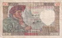 Francia 50 Francs Jacques Coeur - 26-09-1940 - Serial V.21 - F - P.93
