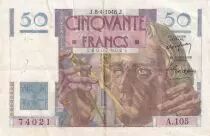 Francia 50 Francs Le Verrier - 08-04-1948 - Serial A.105