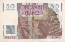 Francia 50 Francs Le Verrier - 12-06-1947 - Serial K.68