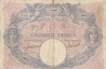 Francia 50 Francs Pink and blue - 07-04-1909 Serial M.3531