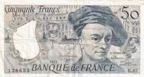 Francia 50 Francs Quentin de la Tour - 1991 - Serial K.67