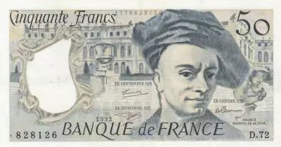 Francia 50 Francs Quentin de la Tour - 1992 Serial H.73 - aUNC