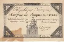 Francia 50 Livres - 14 December 1792 - French Republic - Sign. Delpierre - Serial 1620