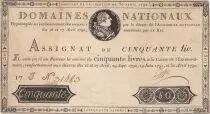 Francia 50 Livres - Louis XVI - Jerry Signature - 30-04-1792 - S&eacute;rie 17