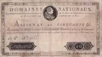 Francia 50 Livres Bust of Louis XVI - 30-04-1792 Serial 15 G - Sign. Chipon