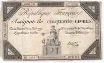 Francia 50 Livres France seated - 14-12-1792 - Sign. Anicot - F