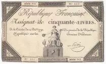 Francia 50 Livres France seated - 14-12-1792 - Sign. Poir� - VF