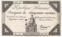 Francia 50 Livres France seated - 14-12-1792 - Sign. Ringuet - VF