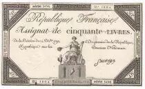Francia 50 Livres France seated - 14-12-1792 - Sign. Sauvage - XF