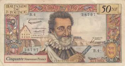 Francia 50 NF - Henri IV - 05-03-1959 - Serial B.4