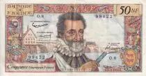 Francia 50 NF - Henri IV - 05-03-1959 - Serial O.8 - VF to XF - P.143