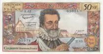 Francia 50 NF - Henri IV - 06-07-1961 - Serial H.63