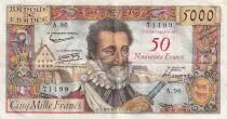 Francia 50 NF sur 5000 Francs - Henri IV - 30-10-1958 - Serial A.96 - P.139