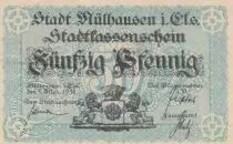 Francia 50 Pfennige 1918, Mulhouse M&uuml;lhausen, Stadtkassenschein