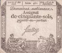 Francia 50 Sols - Liberty and Justice (23-05-1793) - XF - Sign. Saussay