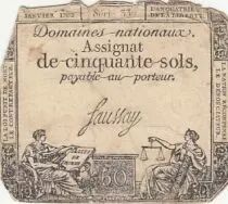 Francia 50 Sols Liberty and Justice (04-01-1792) - French Revolution - Serial 336