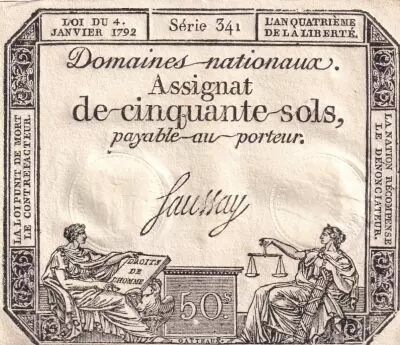 Francia 50 Sols Liberty and Justice (04-01-1792) - French Revolution - Serial 341