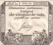 Francia 50 Sols Liberty and Justice (04-01-1792) - French Revolution - Serial 341