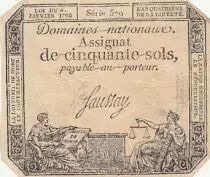 Francia 50 Sols Liberty and Justice (04-01-1792) - French Revolution - Serial 579