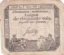 Francia 50 Sols Liberty and Justice (04-01-1792) - French Revolution - Serial 633