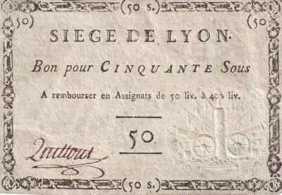 Francia 50 Sous Si�ge de Lyon - 19-09-1793