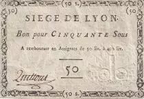 Francia 50 Sous Si&egrave;ge de Lyon - 19-09-1793