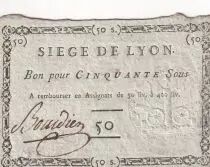 Francia 50 Sous Si&egrave;ge de Lyon - 19-09-1793